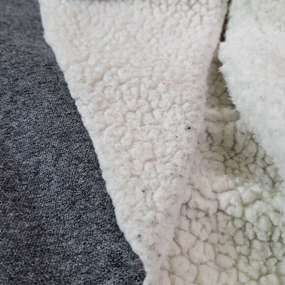 Abercrombie & Fitch Gray Moto Jacket Coat Womens Small Bomber Fleece - Picture 10 of 13